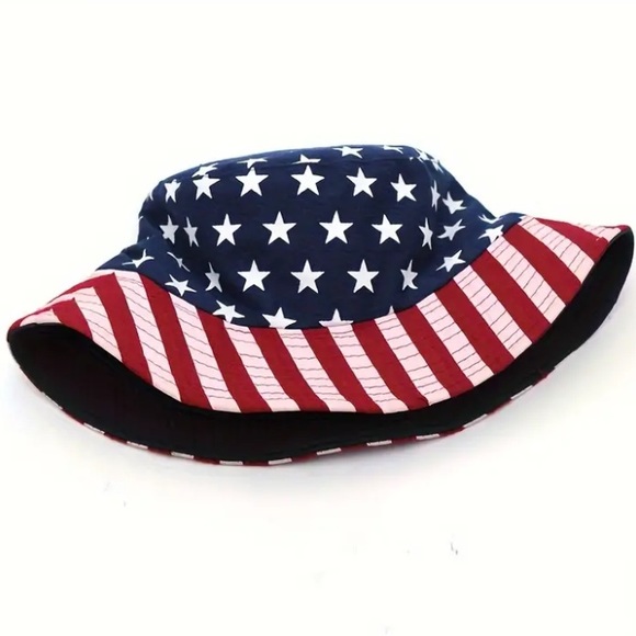 Reversible Red White & Blue Bucket Hat - Picture 2 of 5